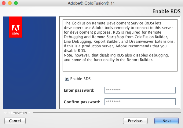 ColdFusion 11 installation screen 16