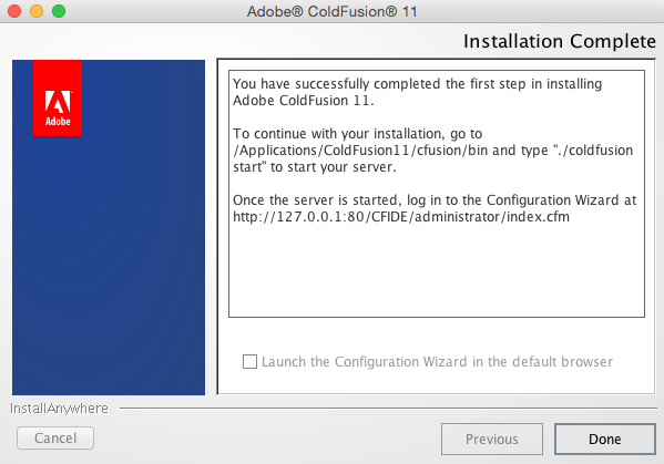 ColdFusion 11 installation screen 20