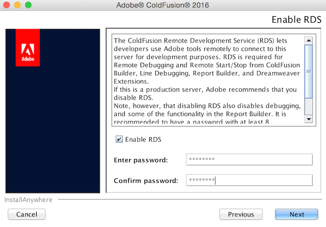 ColdFusion 2016 installation screen 15