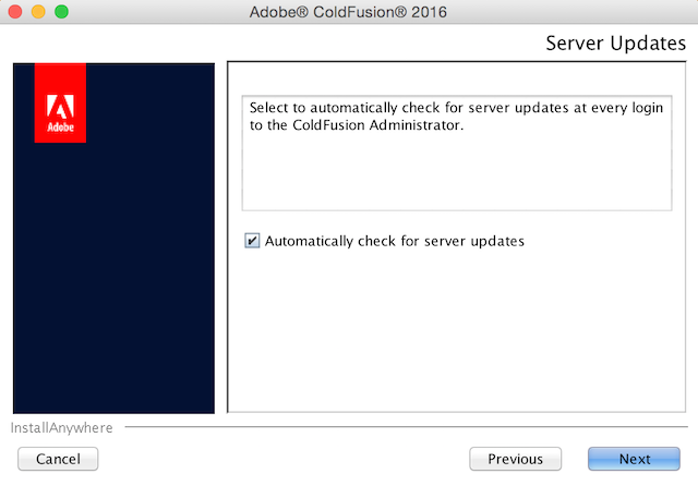 ColdFusion 2016 installation screen 16