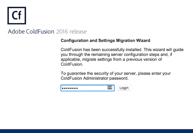 ColdFusion 2016 installation screen 20