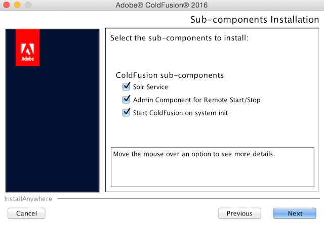 ColdFusion 2016 installation screen 6