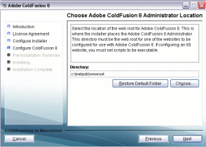 ColdFusion 8 installation screen 12