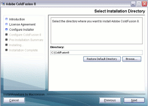 ColdFusion 8 installation screen 7