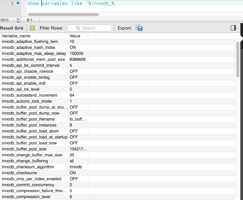 Search global variables by running a query