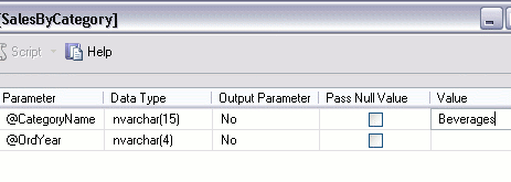 Initiating the execution of a stored procedure