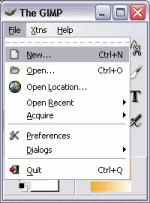 Creating a new image in GIMP