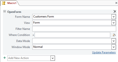 MS Access 2013: Create a macro - step 3