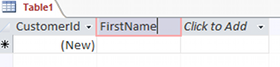 Creating a database table in MS Access 2013 - step 3