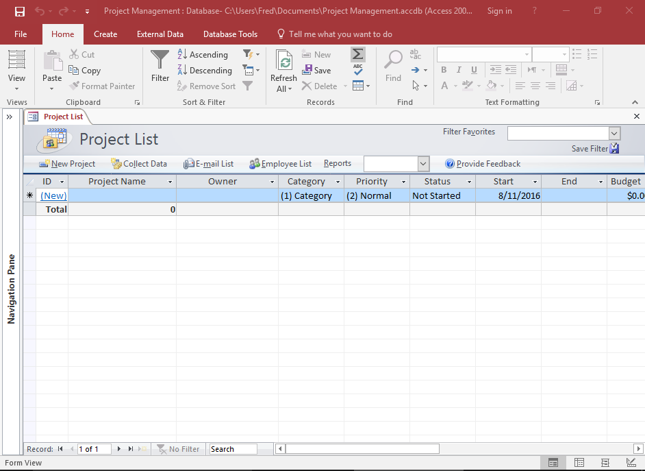 How to Create a Database from a Template in Access 2016