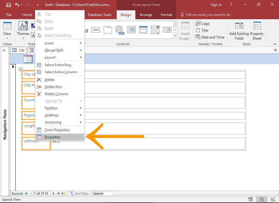 How to Create a Form from a Table in Access 2016