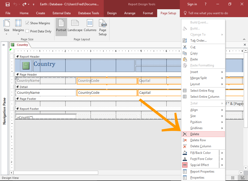 How to Create a Report from a Table in Access 2016