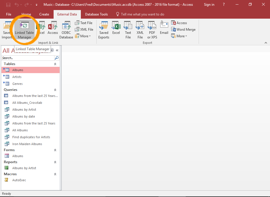 How to Update Linked Tables in Access 2016 after the Backend Database ...