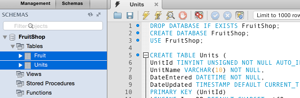 MySQL Create Table 1