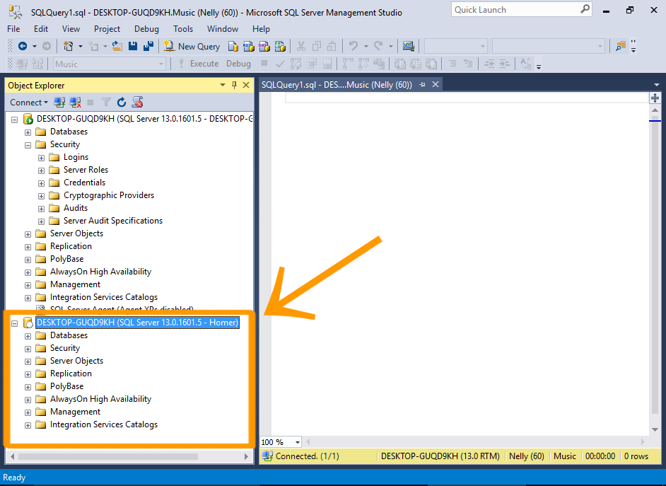 Screenshot of connecting with the new login.