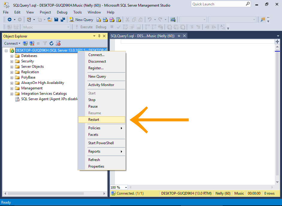 Screenshot of adding SQL Server Authentication mode to the server.