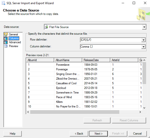 SQL Server 2016: Import Data