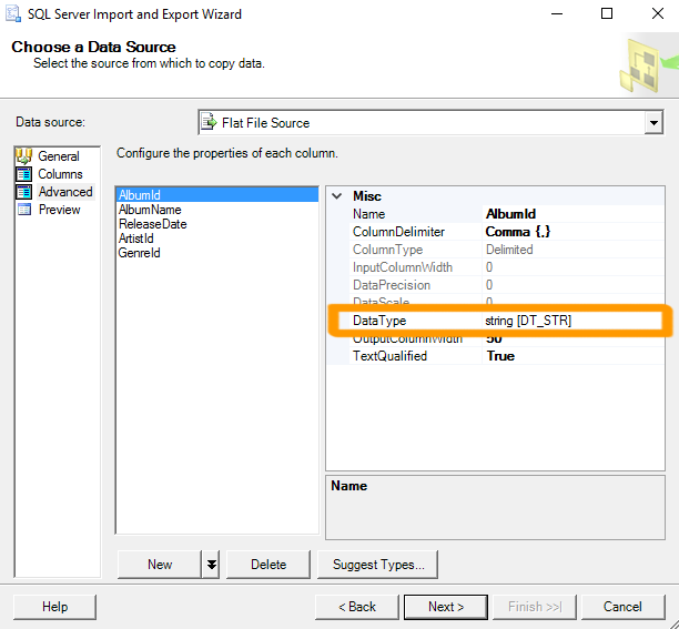SQL Server 2016: Import Data