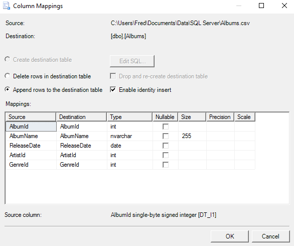 SQL Server 2016: Import Data
