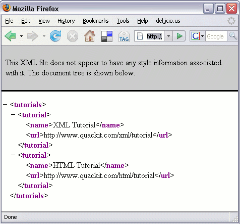 Viewing an XML file in Firefox
